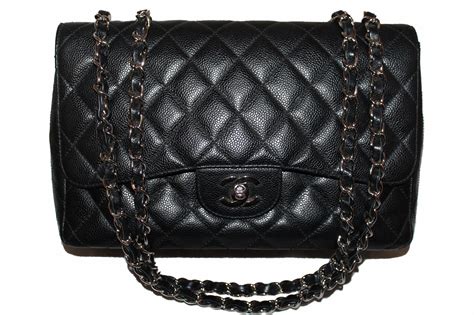 chanel black bag leather second|authentic Chanel black leather bag.